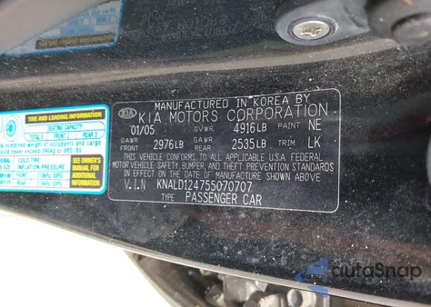 2005 Kia Amanti from USA, damaged, VIN KNALD124755070707